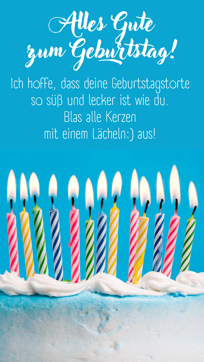 Alles Gute zum Geburtstag! Geburtstagsbild mit Torte und Kerzen - Moonzori Glückwünsche