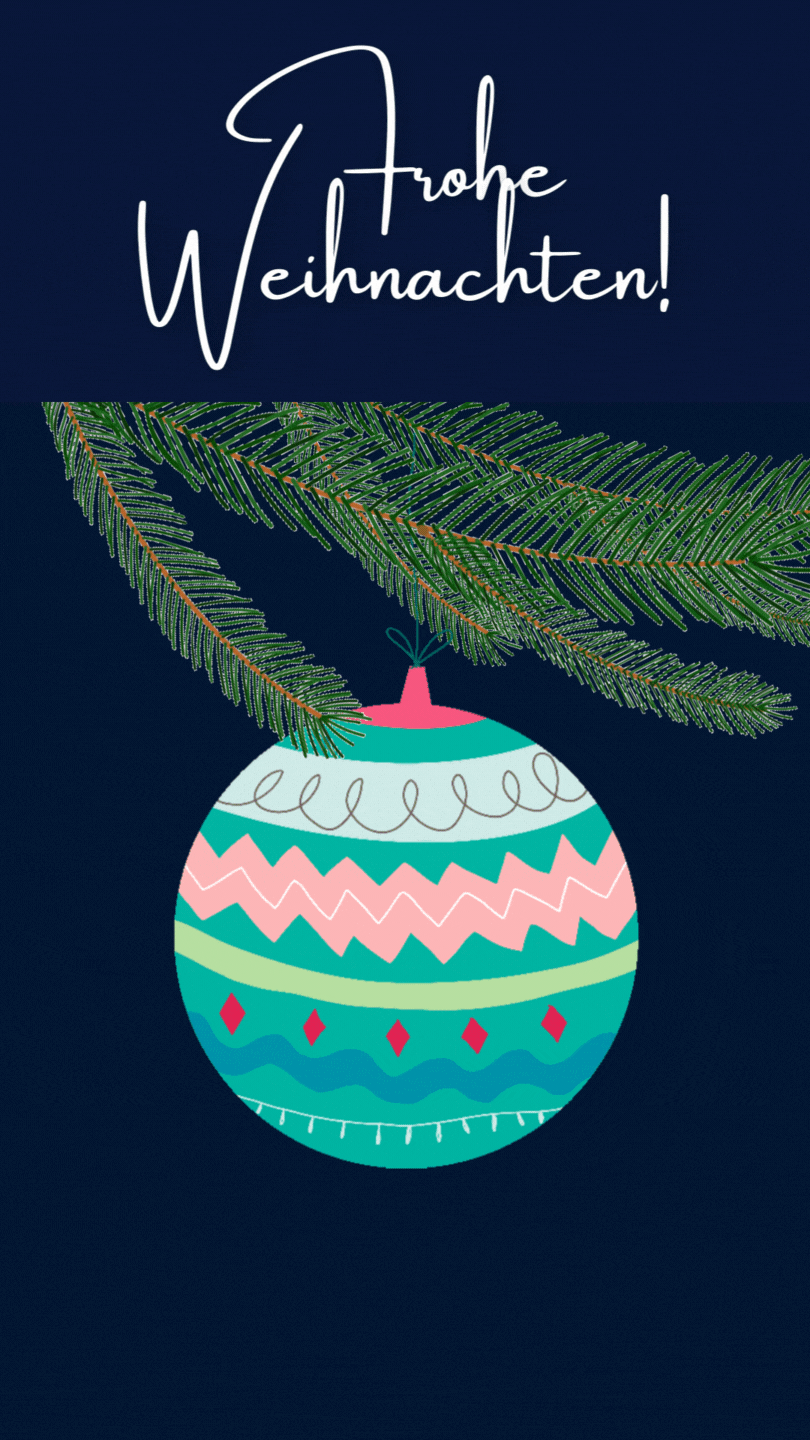Frohe Weihnachten! Сhristbaumkugel Gif - Moonzori Glückwünsche