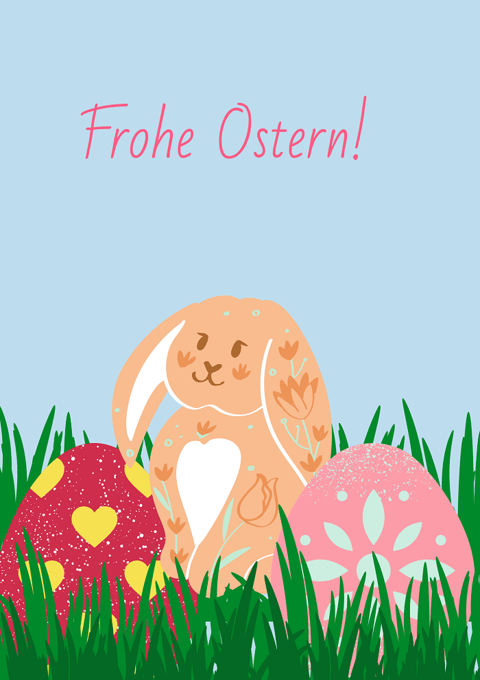 Frohe Ostern! Osterhase mit 2 Eiern - Moonzori
