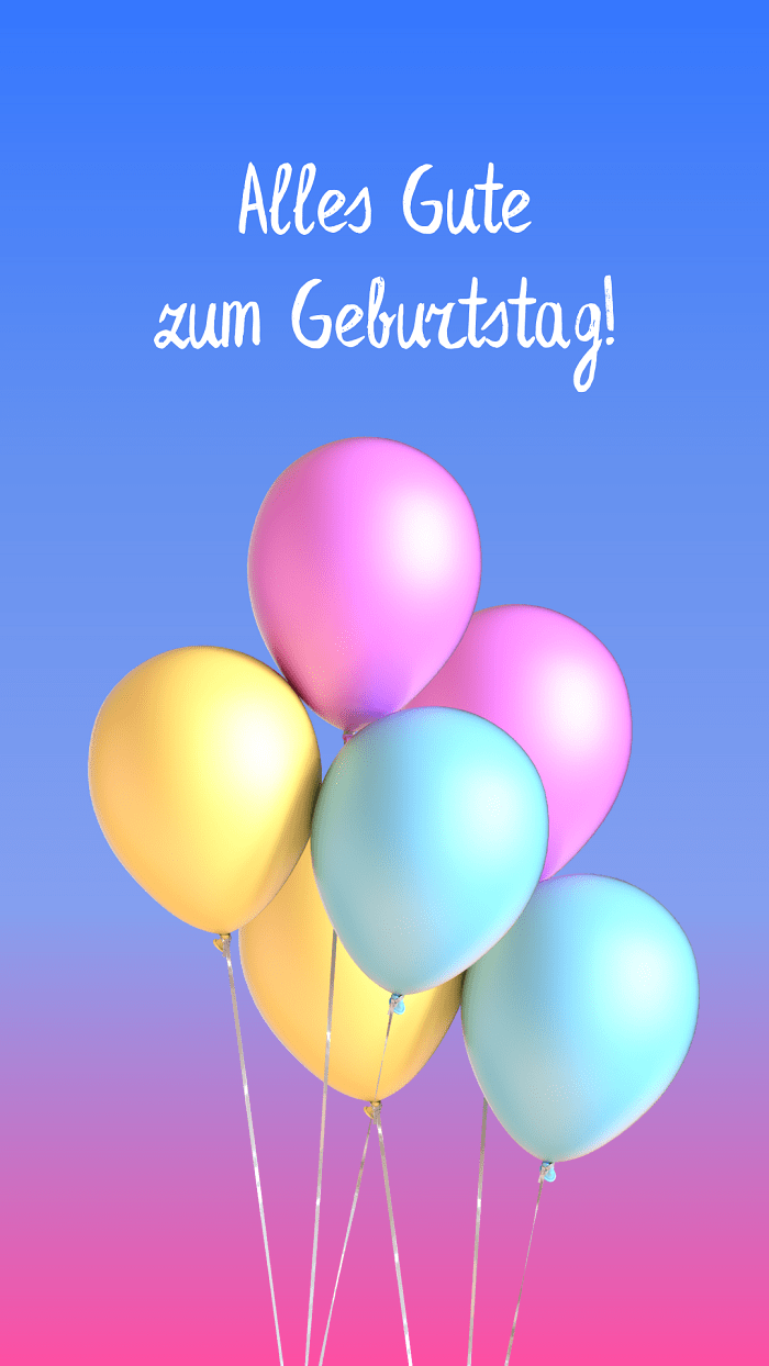 Alles Gute zum Geburtstag! Geburtstagsbild mit Luftballons - Glückwünsche Moonzori