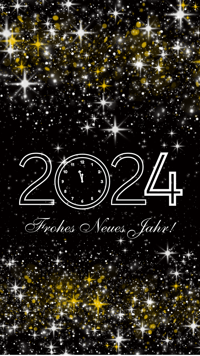 Frohes neues Jahr 2024, Neujahrsbild - Moonzori Neujahrsgruß