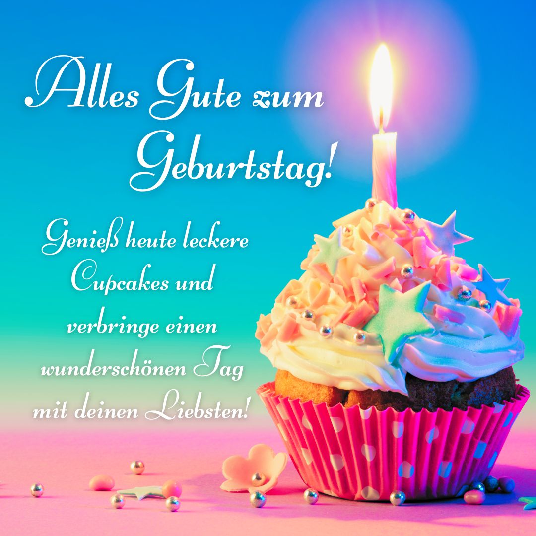 Geburtstagsbild mit Cupcake. Alles Gute zum Geburtstag Moonzori Glückwünsche