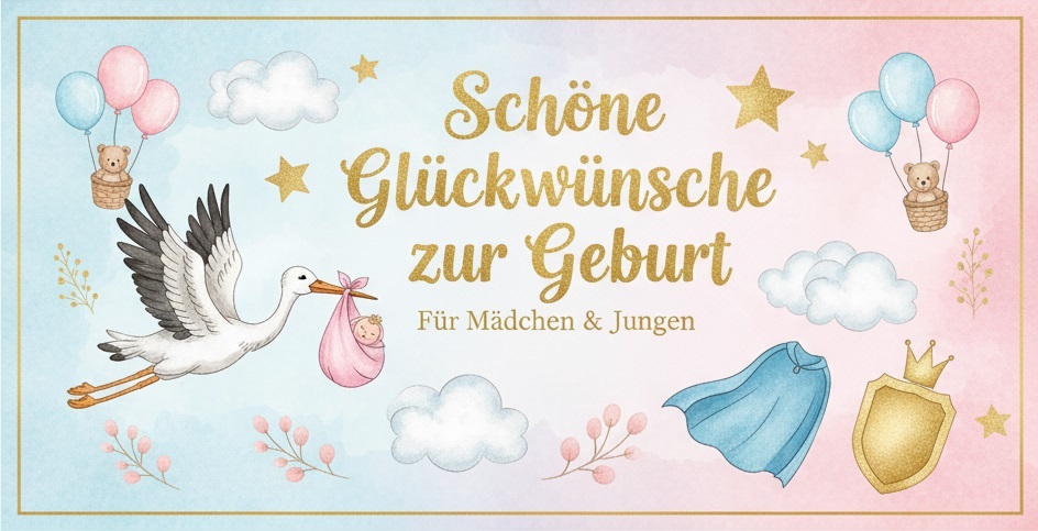 Glückwünsche zur Geburt – Für Mädchen und Jungen